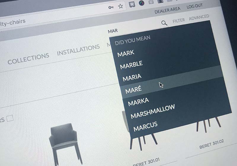 furniture website intelligent search