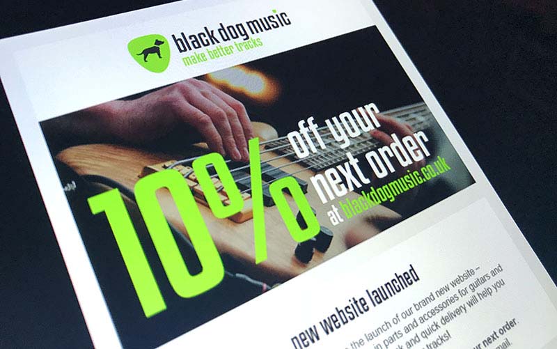 black dog music marketing email