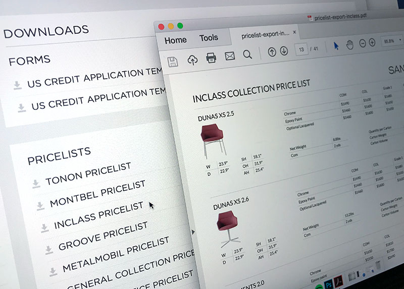 automated pdf pricelist generated from website