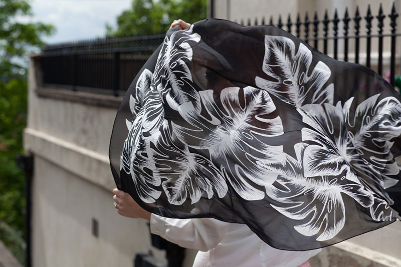 silk scarf fashion photography