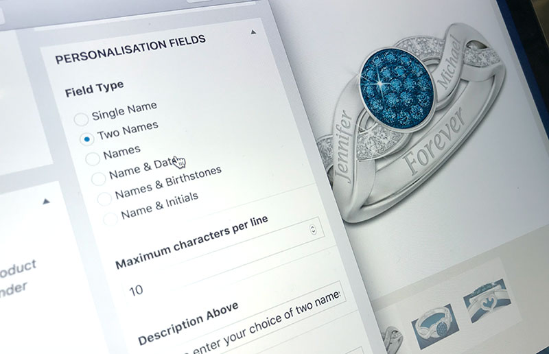 ecommerce admin for personalised products