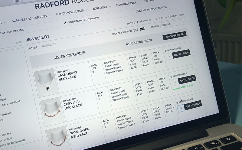 quick order ecommerce functionality for wholesale traders